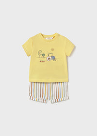 Mayoral Yellow Tractor Short Set