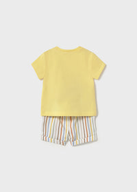 Mayoral Yellow Tractor Short Set