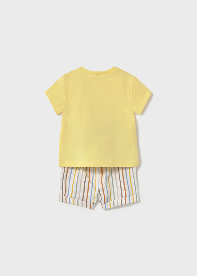 Mayoral Yellow Tractor Short Set