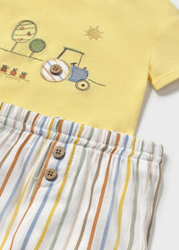 Mayoral Yellow Tractor Short Set