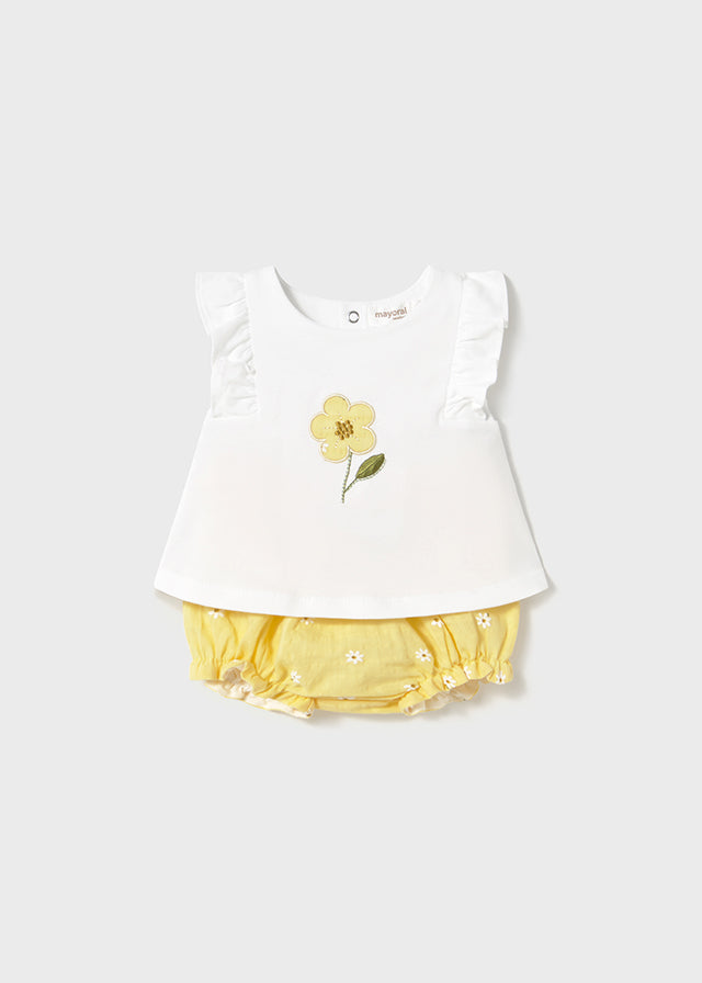 Mayoral Yellow Flower Short Set