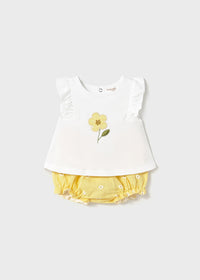 Mayoral Yellow Flower Short Set