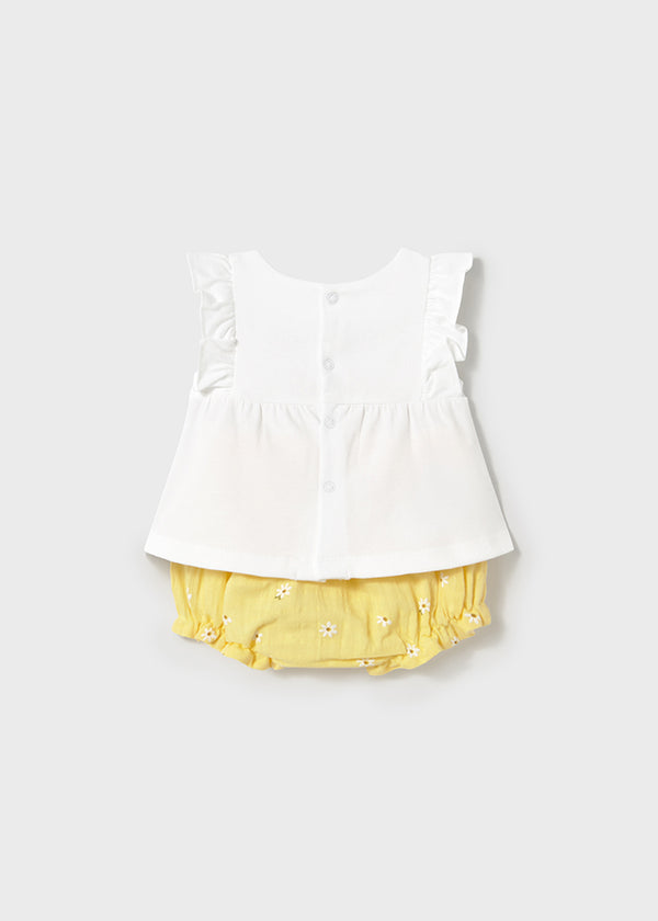 Mayoral Yellow Flower Short Set