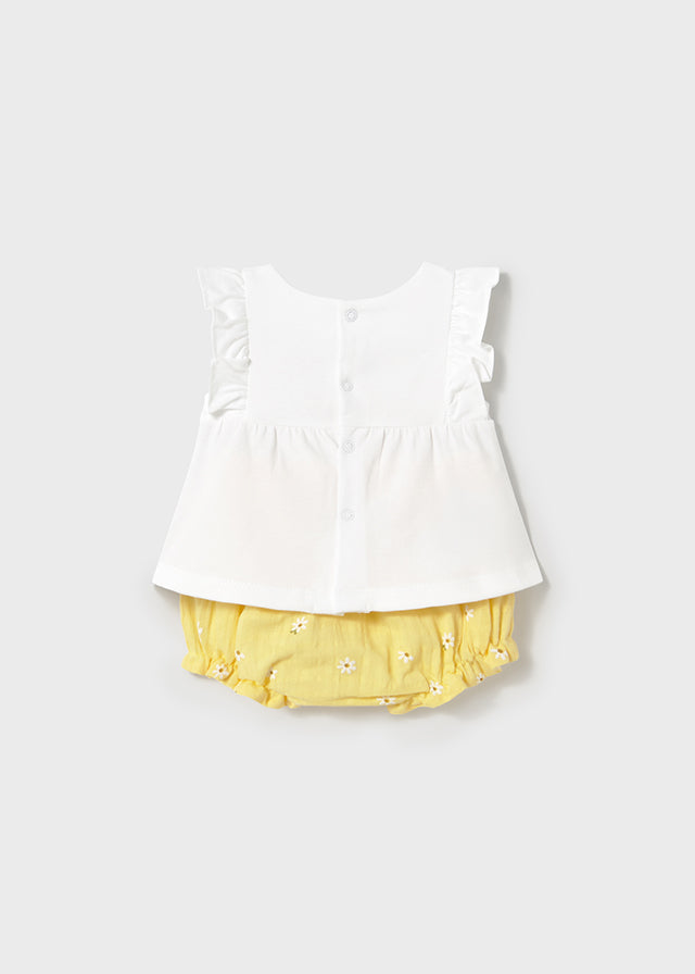 Mayoral Yellow Flower Short Set