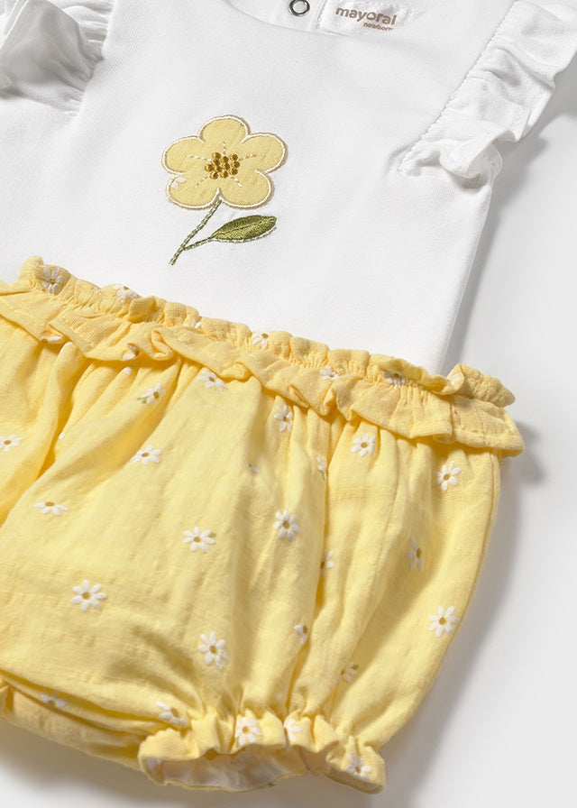 Mayoral Yellow Flower Short Set