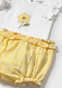 Mayoral Yellow Flower Short Set