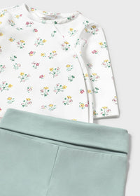 Mayoral Green Floral two piece set