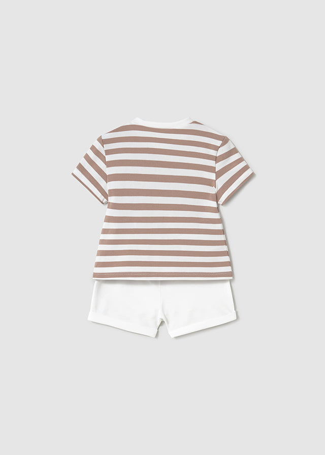 Mayoral Beige/White Bunny Short Sets