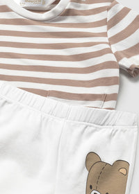 Mayoral Beige/White Bunny Short Sets