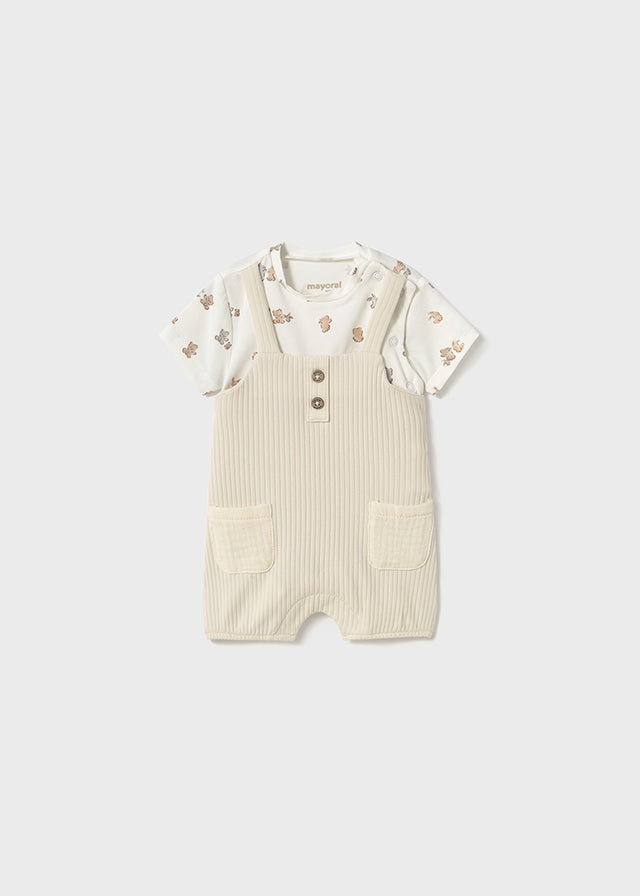 Mayoral Cream Short Dungaree