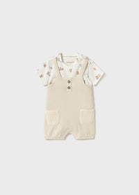 Mayoral Cream Short Dungaree
