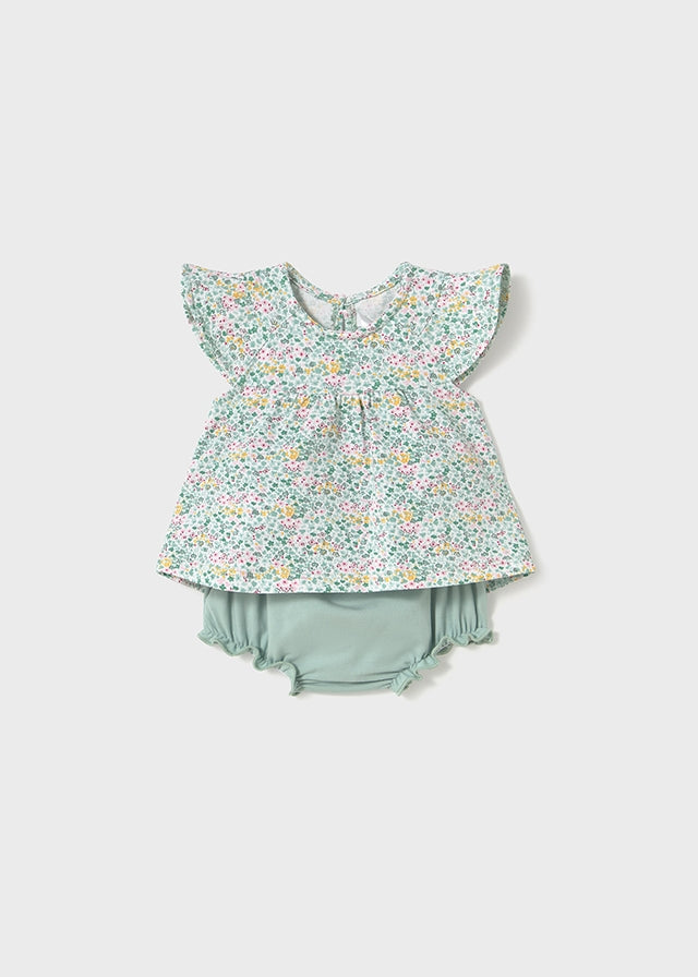 Mayoral Girls Green/Floral Short Sets