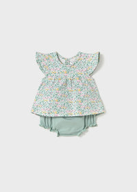 Mayoral Girls Green/Floral Short Sets