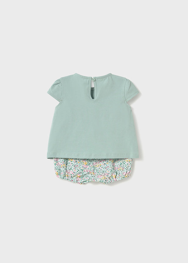 Mayoral Girls Green/Floral Short Sets