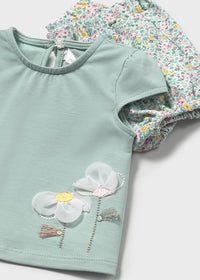 Mayoral Girls Green/Floral Short Sets
