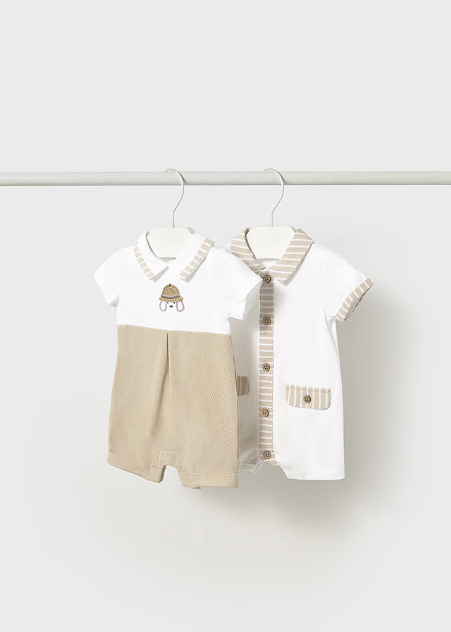 Mayoral Beige/White Rompers