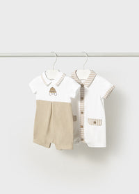 Mayoral Beige/White Rompers