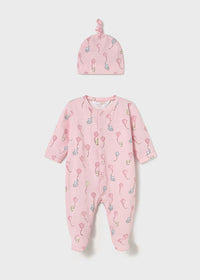 Mayoral Pink Elephant Sleepsuit and Hat