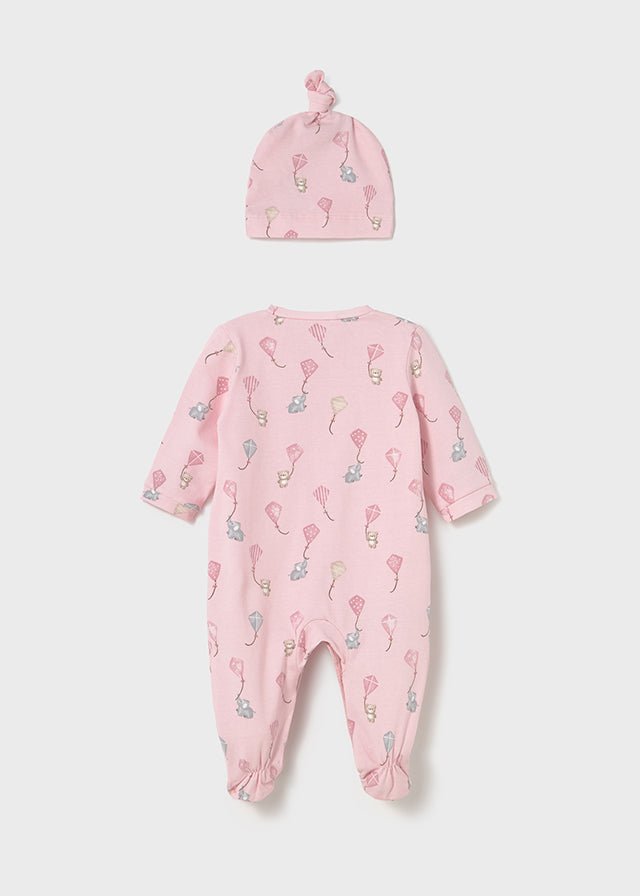 Mayoral Pink Elephant Sleepsuit and Hat