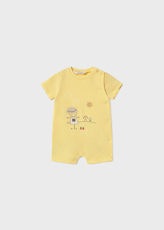 Mayoral Yellow Farm/Bunny Print Rompers