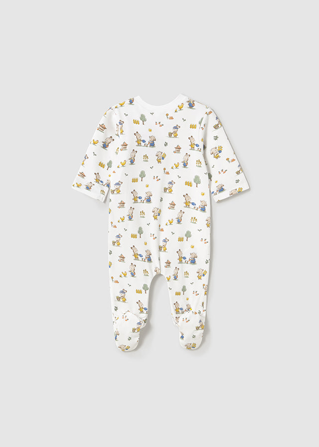 Mayoral  Yellow/Print Bunny Sleepsuits
