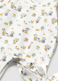 Mayoral  Yellow/Print Bunny Sleepsuits