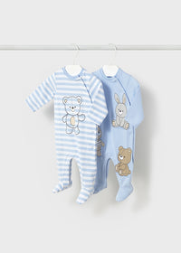 Mayoral Blue Bear Sleepsuits