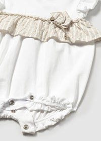 Mayoral White/Beige Girl Romper