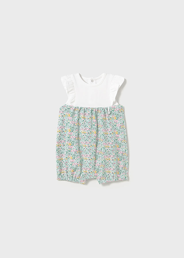 Mayoral Girls Jade Green/Floral Rompers