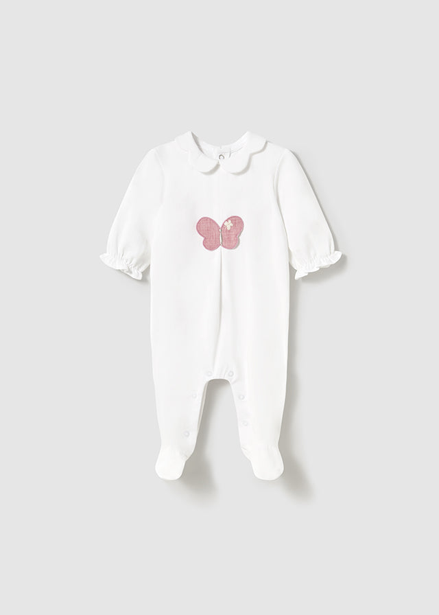 Mayoral Dark Pink Butterfly/Pink and White Sleepsuits