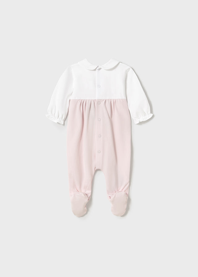 Mayoral Baby Pink Butterfly/Pink and White Sleepsuits