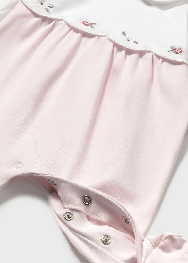 Mayoral Baby Pink Butterfly/Pink and White Sleepsuits