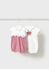 Mayoral Dark Pink Butterfly/Dark Pink Flowers Rompers