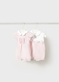 Mayoral Baby Pink Bow/Baby Pink Butterly Rompers