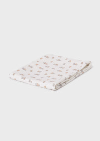 Mayoral Beige Bunny Print  Baby Blanket