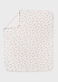 Mayoral Beige Bunny Print  Baby Blanket