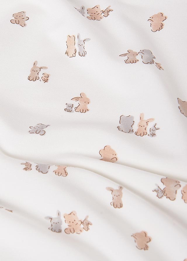Mayoral Beige Bunny Print  Baby Blanket