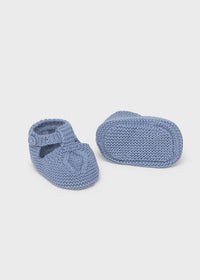 Blue Knit Booties
