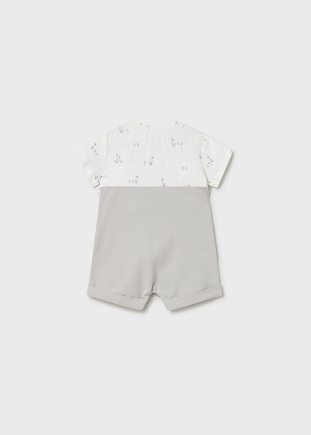 Mayoral White/Grey Swan Romper