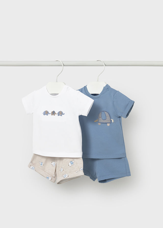 Mayoral Blue Elephant Short Set