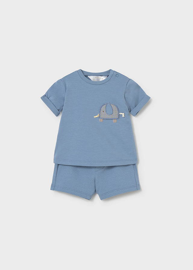 Mayoral Blue Elephant Short Set