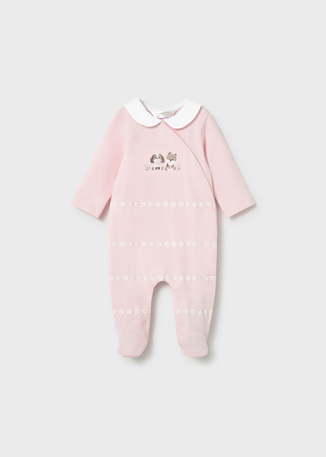 Mayoral  Dog Pink Cotton Sleepsuits