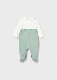 Mayoral Mint Floral Cotton Sleepsuits