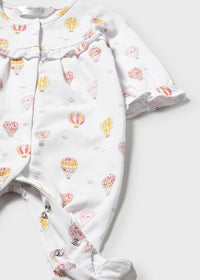 Mayoral Hot Air Balloon/yellow Cotton Sleepsuits