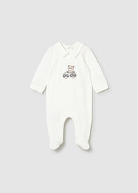 Mayoral White/Beige Bear Sleepsuits