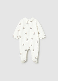 Mayoral White/Beige Bear Sleepsuits