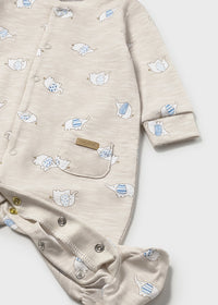 Mayoral Elephant Print Sleepsuit and Hat