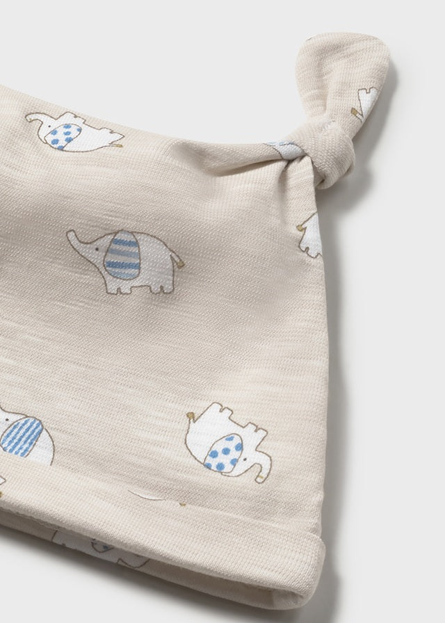 Mayoral Elephant Print Sleepsuit and Hat