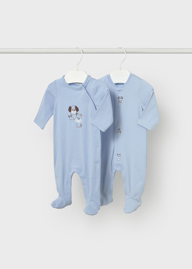Mayoral Blue Dog Cotton Sleepsuits
