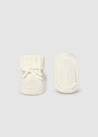 Mayoral White Knit Booties